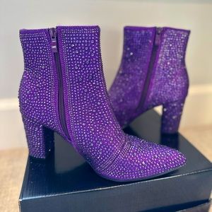 Rhinestone purple booties size 9
